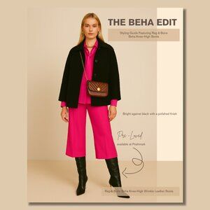 Rag & Bone Beha Knee‑High Wrinkle Leather Boots Size 37.5 / US 7.5